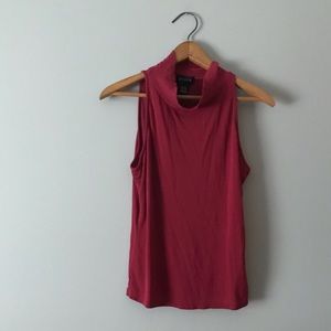 Grace Silk Mock Turtleneck Sleeveless Blouse